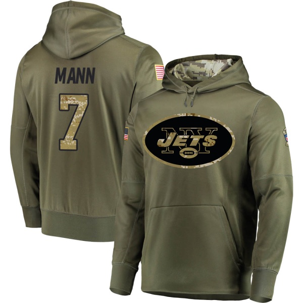 Braden Mann Men's New York Jets Olive Salute to Service Pullover Hoodie ...